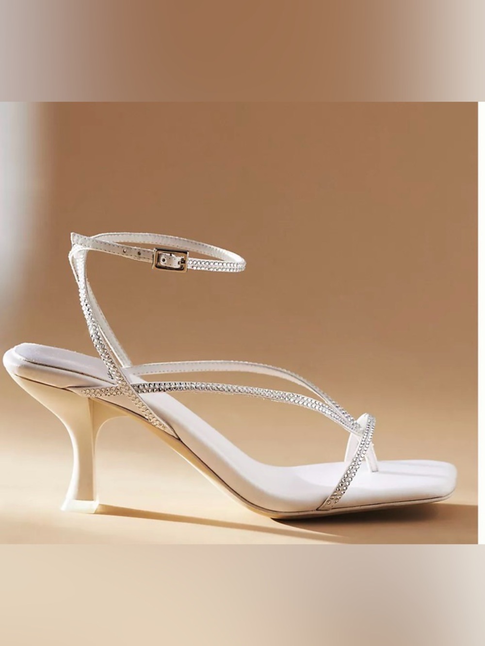 Jeffrey Campbell for Anthropologie White Strappy Embellished Sandals